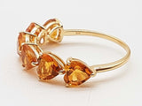 Heart Cut Synthetic Citrines 18k Yellow Gold 1.7g Ring Size 7 Do0825erde