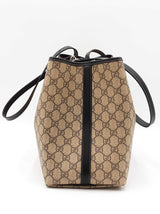 Gucci Emblem Large Tote In Beige & Brown Gg Monogram Coated Canvas Fw1225lzxzdu