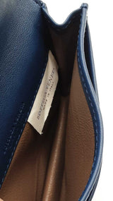 Bottega Veneta Intrecciato Card Wallet In Navy Blue Leather Fw1025ozxdu