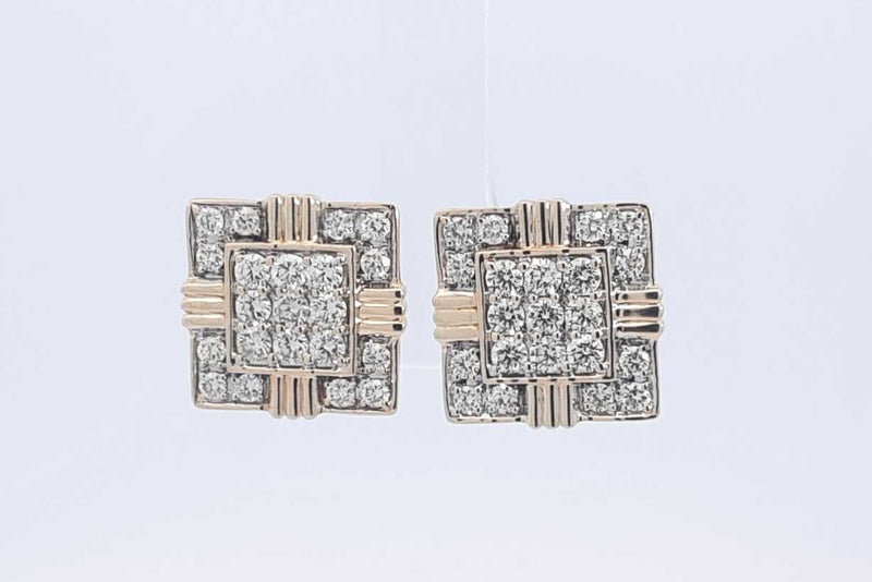 2.1ctw Diamond Stud Screwback Earrings In 14k Yellow Gold 5.7 Grams Aa0425rrxsa