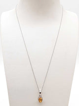 Citrine 0.925 Sterling Silver 4.5g Necklace Stud Earrings Ensemble Do0925lide