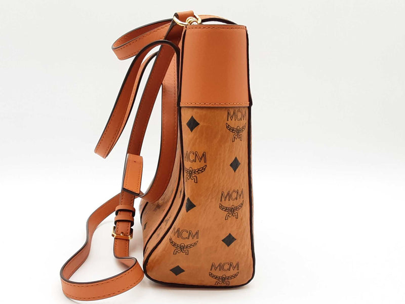 Mcm Mini Aren Top-zip Shopper Cognac Visetos Sd1125ozxde