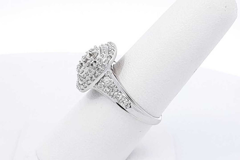 1.48ctw Diamond Ring In 10k White Gold 4.4 Grams Size 7 Eb1025oprdu
