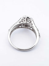 1.12 Cttw Diamond & 10k White Gold Cluster Ring 3.4 Grams Size 7 Fw0425ooxdu