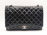 Chanel Classic Maxi Black Quilted Patent Leather Double Flap Bag Sd0825wzxzsa