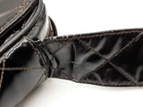 Chanel Square Camera Bag In Diamond-quilted Black Patent Leather Fw0526pezdu