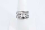 Approx. 1.57ctw Diamond Wedding Set In 14k White Gold  8.5g Sz 7.5 Eb0724oxxzdu