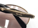 Prada Gold-tone Metal & Black Acetate Full Rim Oval Sunglasses Fw0226szdu