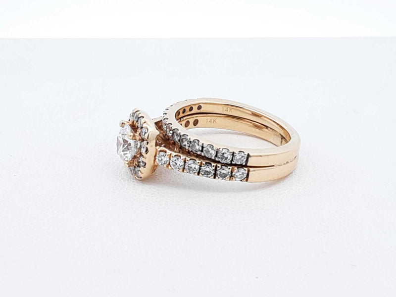 1.36 Cttw Diamond & 14k Gold Halo Ring With Cert 6.3 Grams Size 5.25 Fw0625rwzdu