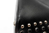 Prada Studded Pyramid Black Saffiano Patent Leather Top Handle Bag Eb0826lxrxde