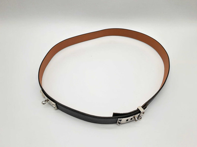 Hermes Collier De Chien Black Leather Belt Size 95 Cm/ 37.5 In Do0624wxzde