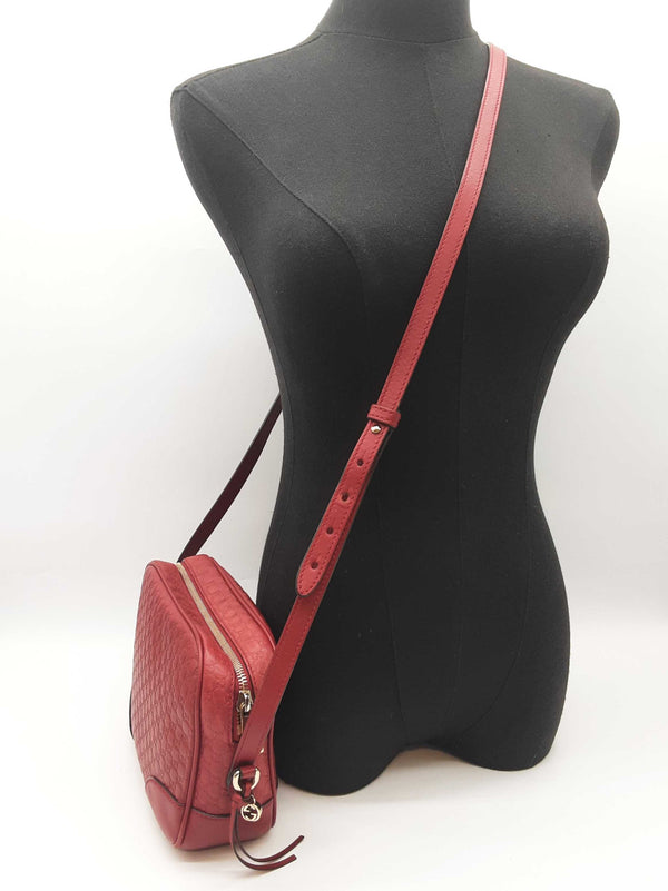 Gucci 449413 Bree Red Microguccissima Leather Crossbody Bag Do0525oxzde