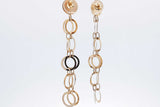 14k Yellow Gold Circular Links Drop Stud Earrings 3.2 Grams Eb0826lixsa