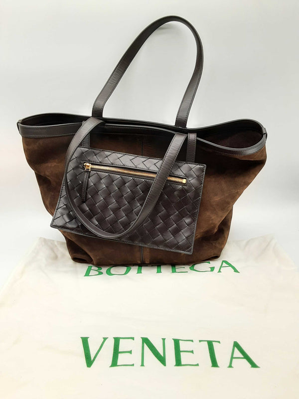 Bottega Veneta Flip Flap Brown Suede Tote Bag Do0724lxzxde