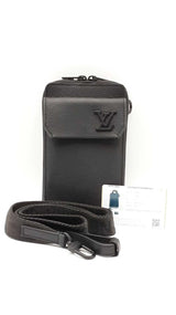 Louis Vuitton Aerogram Black Leather Phone Pouch Sd0625przdu