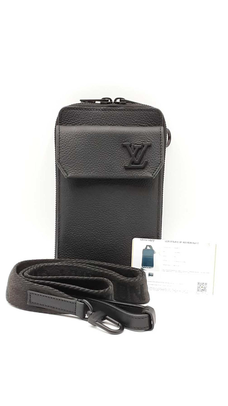 Louis Vuitton Aerogram Black Leather Phone Pouch Sd0625przdu