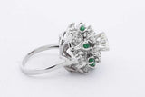 2.8cttw Diamond & Green Gemstone Ring 14k White Gold 9.8g Size 6.5 Eb0526wsxzsa