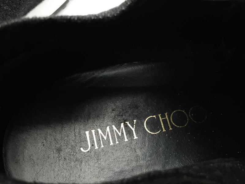 Jimmy Choo Norway Black Knit Norway Fur Pom-pom Sneakers Size 43