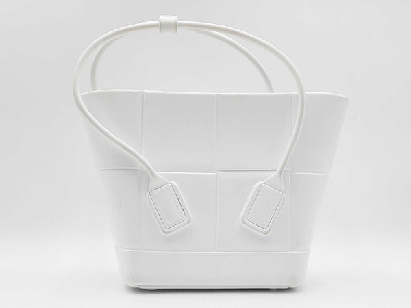 Bottega Veneta Arco Mini Intreccio White Rubber Tote Bag Fw0225orxdu