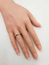 Diamond & 18k Yellow Gold Half-eternity Ring 4.8 Grams Size 5.75 Fw0726rxzdu