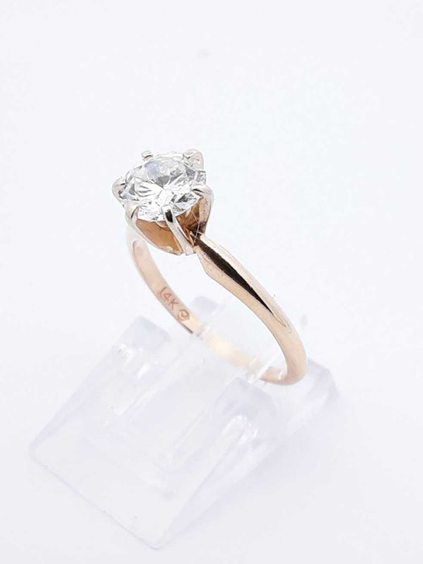 0.64 Cttw Diamond & 14k Yellow Gold Solitaire Ring 2 Grams Size 5 Fw0724ixzdu