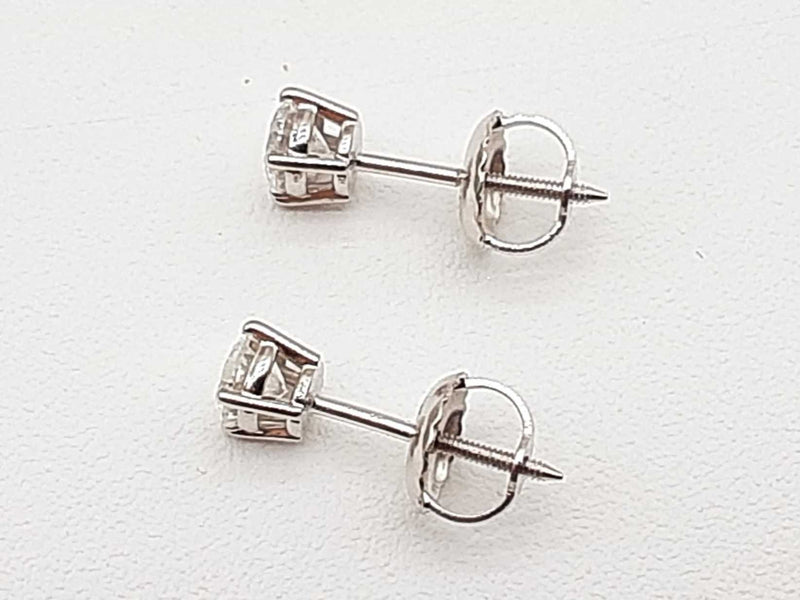 0.50 Cttw Diamonds 14k White Gold 0.6g Screw Back Stud Earrings Do0325lrxde