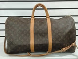 Louis Vuitton Keepall Bandouliere 55 Brown Duffle Mk0826elzmia