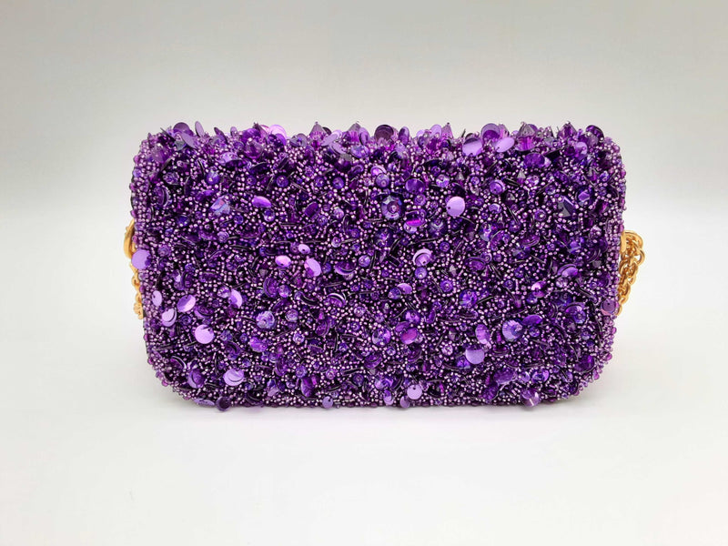 Valentino Garavani Loco Purple Sequin Shoulder Bag Do0724lxzxde