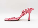 Bottega Veneta T-strap Heeled Sandals In Pink Leather Size Us 9.5 Fw0226crdu