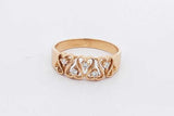 0.05cttw Diamond 18k Yellow Gold Ring With Hearts 3.3 Grams Size 6.25 Eb726oixsa