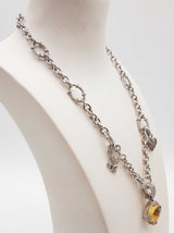 Judith Ripka Pale Yellow Citrine 0.925 Silver Chain Necklace 17.5 Do0426lorde
