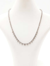 11.37 Cttw Diamond Graduated Cluster Tennis Necklace In 14k White Gold 24.8 Grams 16 Inch Fw0726wwszdu