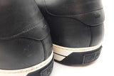 Fendi Black Leather Trainers With Velvet Zucca Straps Size 10.5 Eb0925oxzde