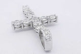 9.0cttw Diamond Cross Pendant In 14k White Gold 17.8 Grams Eb0726ixxzsa