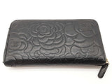 Chanel Black Camilla Cc Embossed Leather Zippy Accordion Wallet Do0726lcrde