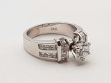 1.21 Cttw Natural Diamonds 14k White Gold 6.8g Ring Size 6.5 Do0526exzde
