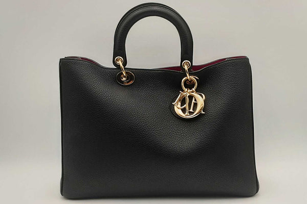 Christian Dior Black Leather Diorissimo Tote Bag Eb0325olrxsa