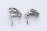0.54cttw Diamond Omega Back Earrings 18k White Gold Earrings 10.9g Eb0526sxzde