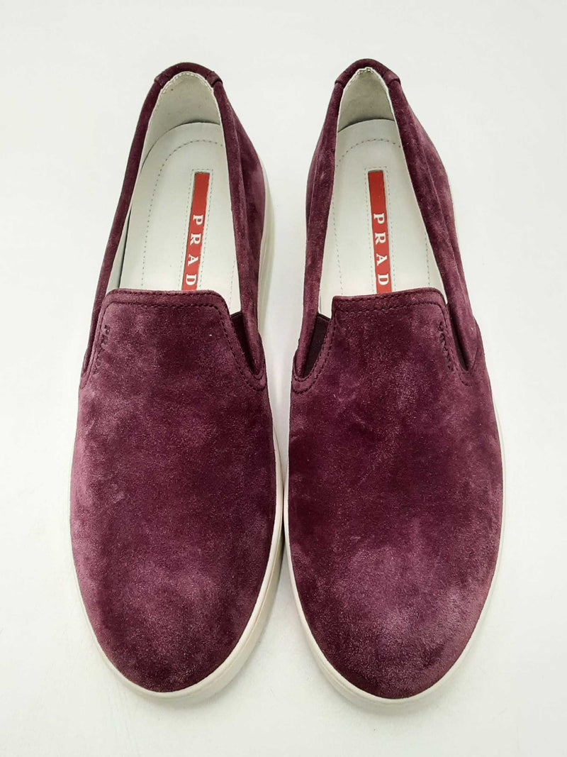 Prada Purple Suede Slip On Sneakers Size 39 Eb0225lrxsa