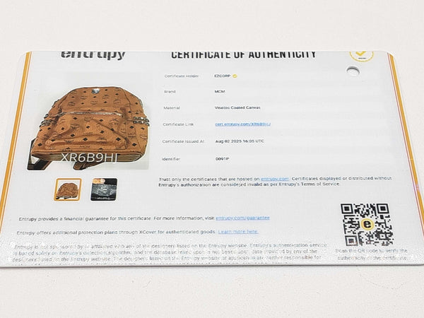 Mcm Stark Cognac Tan Visetos Coated Canvas Side Studded Backpack Do0825lexde