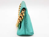 Tom Ford Label Mini Bag Metallic Lagoon Green Leather Handbag Do0926rrxde