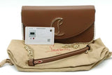 Christian Louboutin Loubi54 Brown Leather Crossbody Clutch Eb1026wrxsa