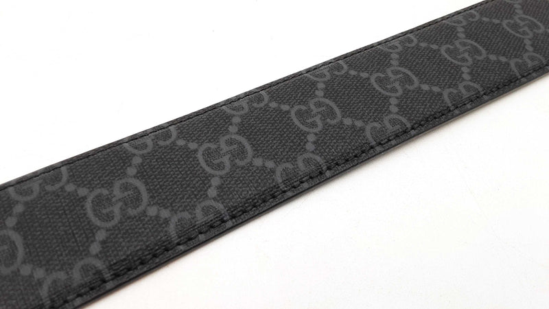 Gucci Interlocking G Buckle & Black Gg Supreme Coated Canvas Belt Fw0725ozxdu
