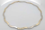 14k Two Tone Gold Wavy Link Necklace 29.3 Grams Eb0926lcrxsa