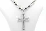David Yurman Sterling Silver Chevron Cross Pendant Necklace 22 Inch Eb0926wrxsa