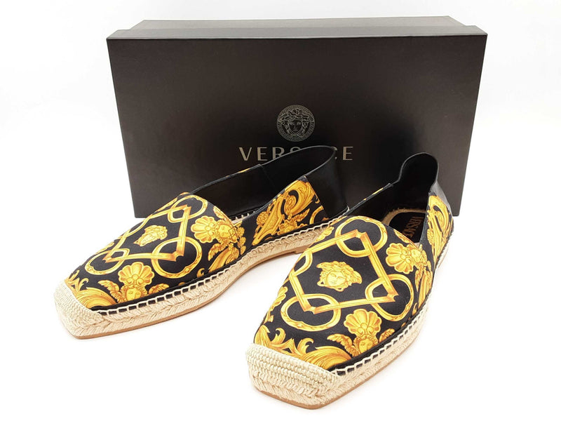 Versace Medusa Head Barocco Canvas Espadrilles Loafers Size Eu 44.5 Do0325oxzde