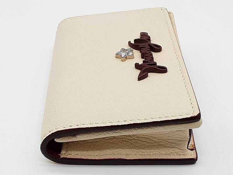 Jimmy Choo Beige Leather Small Card Holder Snap Pouch Do0925wxde