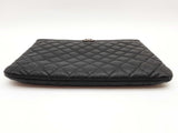 Chanel Boy O Black Leather Zipper Clutch Do0325exzde