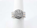 2.0 Cttw Diamond & 10k Yellow Gold Double Halo Ring 7.1 Grams Size 6.5 Fw0826irxdu
