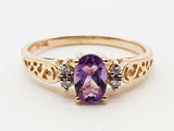 Amethyst 10k Yellow Gold 1.5g Ring Size 6.25 Do0626lxzde